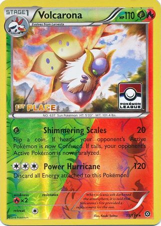 Volcarona - 15/114 (Pokemon League) [1st Place] - League & Championship Cards Reverse Holofoil