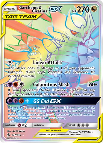 Garchomp & Giratina GX (Secret)/236 - SM  Unified Minds Holofoil