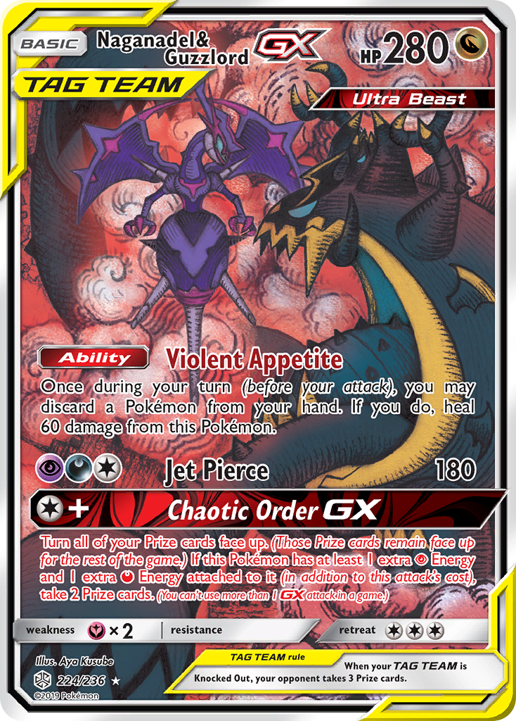 Naganadel & Guzzlord GX (Alternate Full Art)/236 - SM  Cosmic Eclipse Holofoil