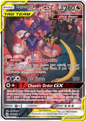 Naganadel & Guzzlord GX (Alternate Full Art)/236 - SM  Cosmic Eclipse Holofoil