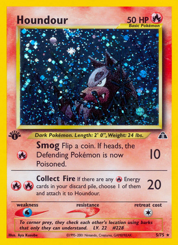 Houndour (5)/75 - Neo Discovery 1st Edition Holofoil