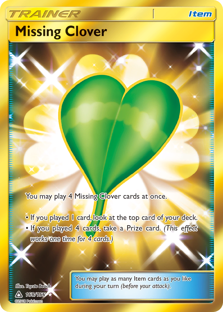 Missing Clover (Secret Rare)/156 - SM  Ultra Prism Holofoil