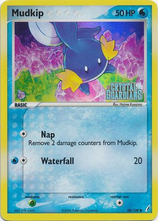 Mudkip - 058/100 58/100 - Crystal Guardians Reverse Holofoil