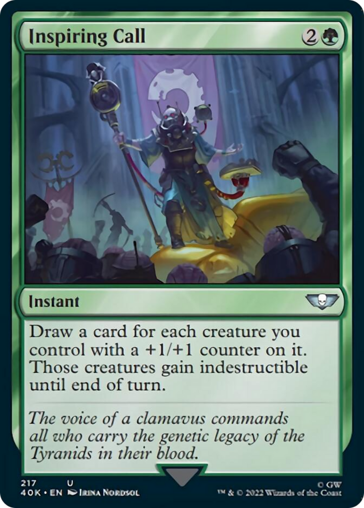 Inspiring Call (Surge Foil) (40K-217) - Warhammer 40,000 Commander Foil