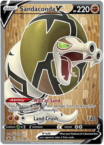 Sandaconda V (Full Art) 175/198 - SWSH06 Chilling Reign Holofoil