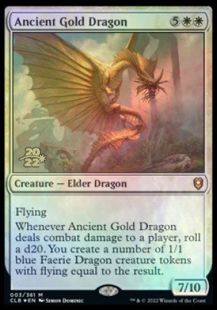 Ancient Gold Dragon (PRE-003) - Battle for Baldur's Gate Promos Foil