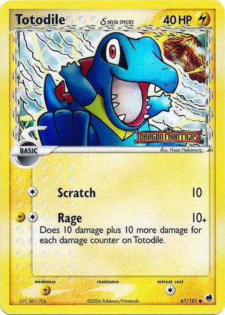 Totodile (Delta Species) 67/101 - Dragon Frontiers Reverse Holofoil