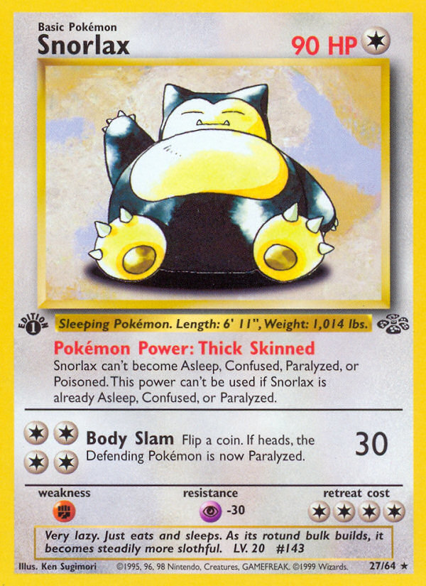 Snorlax (27) 27/64 - Jungle 1st Edition