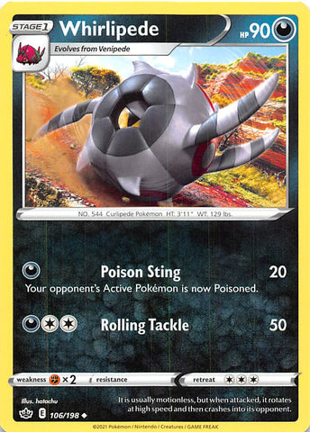 Whirlipede 106/198 - SWSH06 Chilling Reign