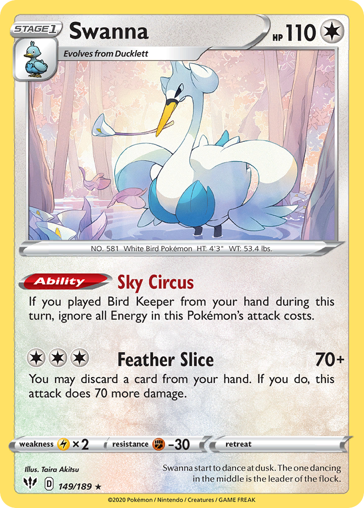 Swanna 149/189 - SWSH03 Darkness Ablaze