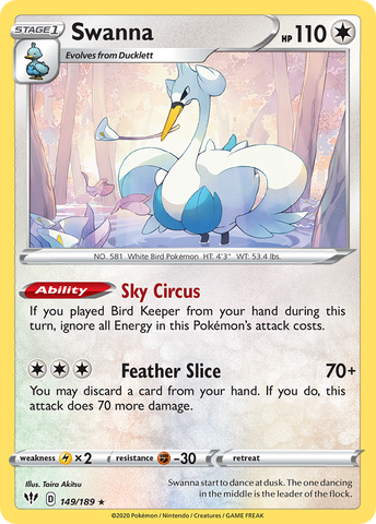 Swanna 149/189 - SWSH03 Darkness Ablaze