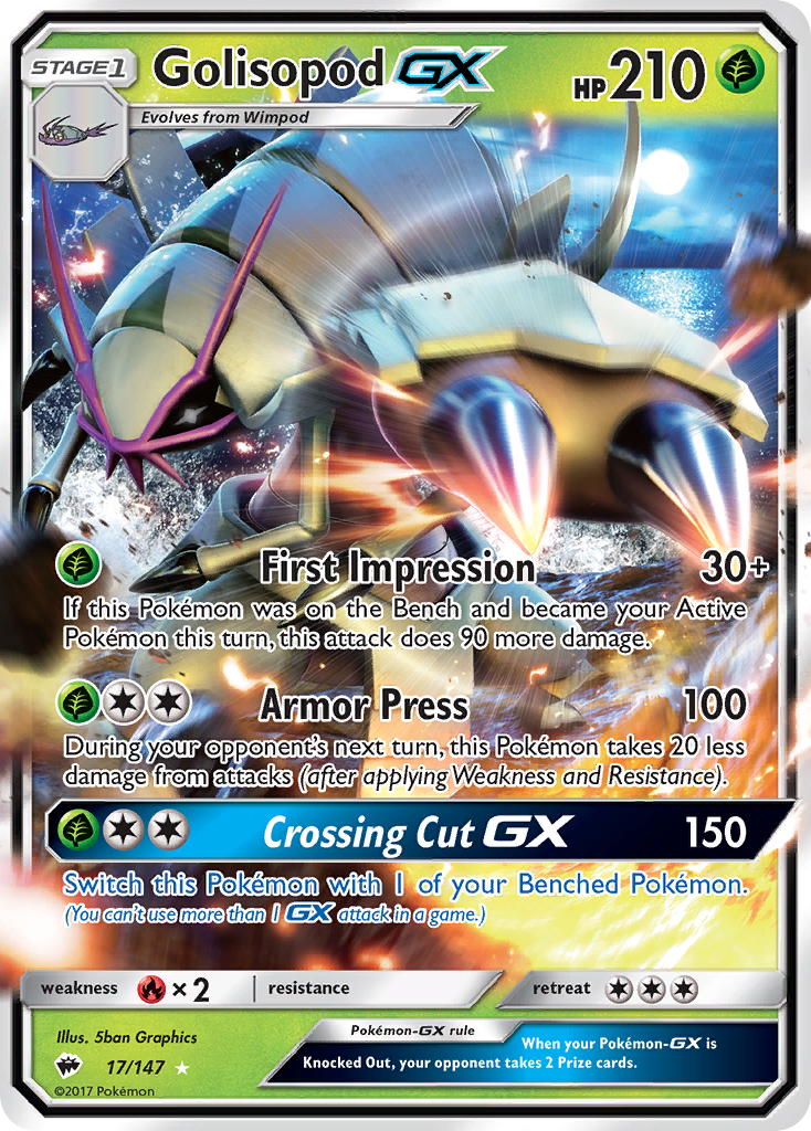 Golisopod GX 17/147 - SM  Burning Shadows Holofoil