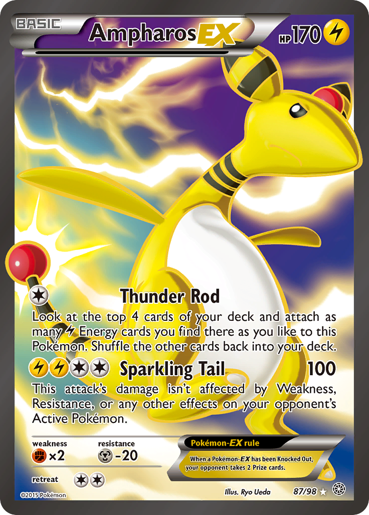 Ampharos EX (87 Full Art)/98 - XY  Ancient Origins Holofoil