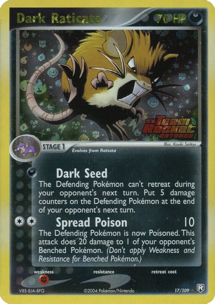 Dark Raticate 17/109 - Team Rocket Returns Reverse Holofoil