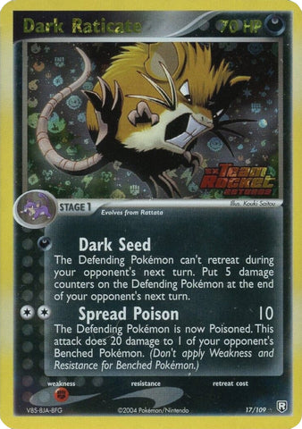 Dark Raticate 17/109 - Team Rocket Returns Reverse Holofoil