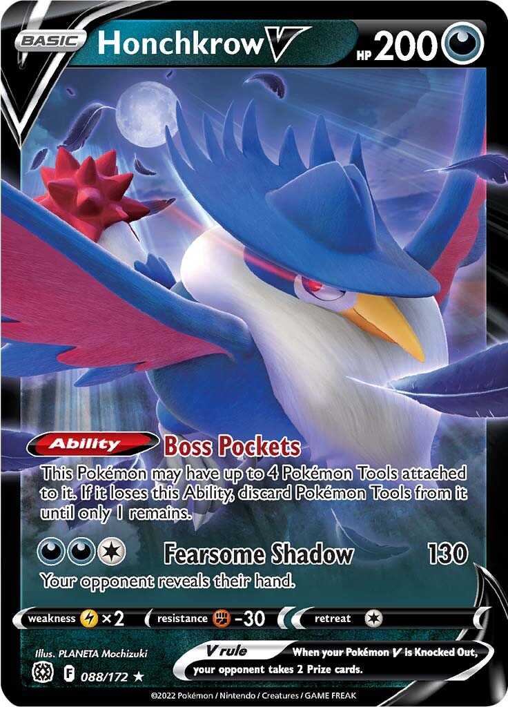 Honchkrow V 88/172 - SWSH09 Brilliant Stars Holofoil