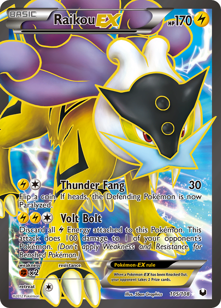 Raikou EX (105 Full Art)/108 - Dark Explorers Holofoil