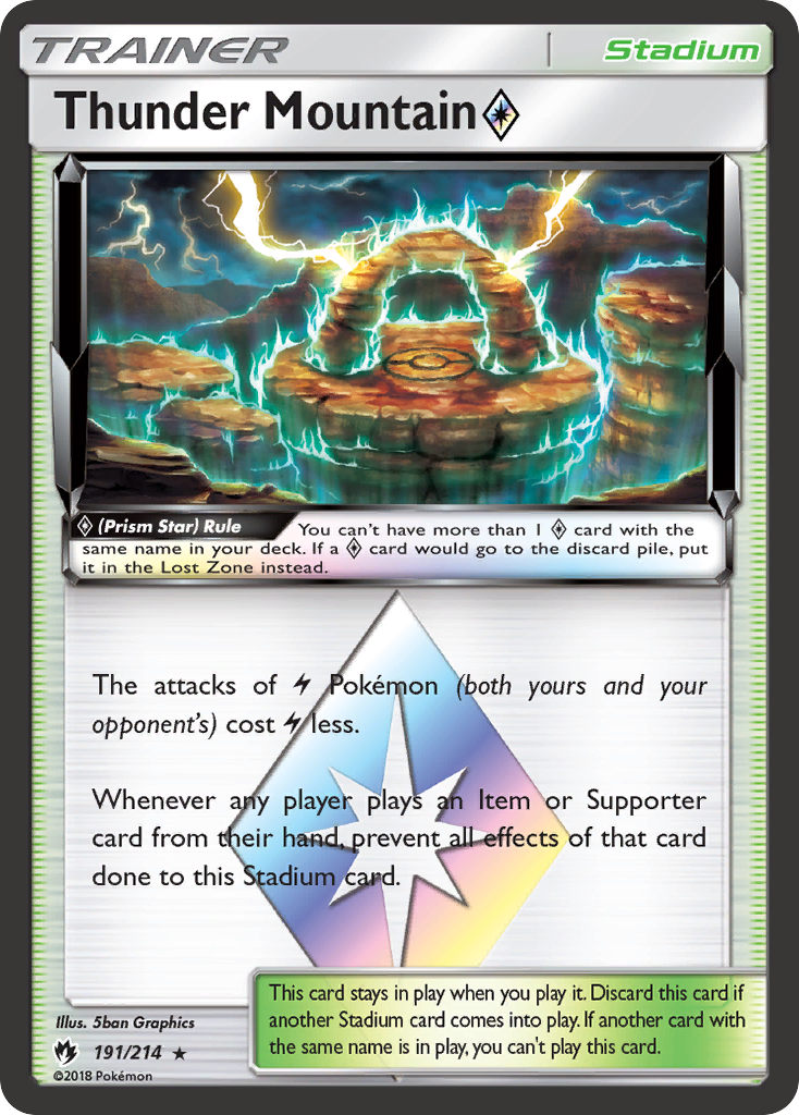 Thunder Mountain Prism Star 191/214 - SM  Lost Thunder Holofoil