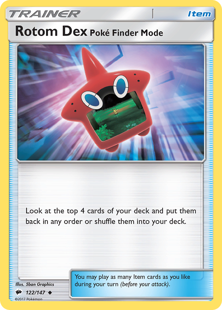 Rotom Dex Poke Finder Mode 122/147 - SM  Burning Shadows