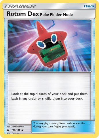 Rotom Dex Poke Finder Mode 122/147 - SM  Burning Shadows