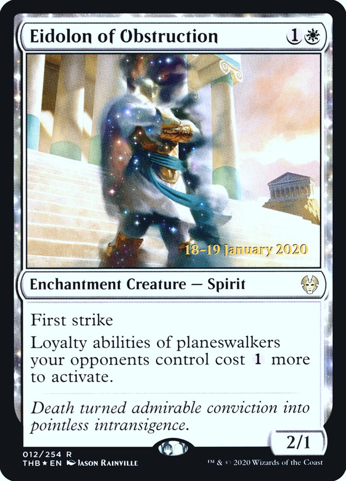 Eidolon of Obstruction (PRE-012) - Theros Beyond Death Promos: (enchantment) Foil