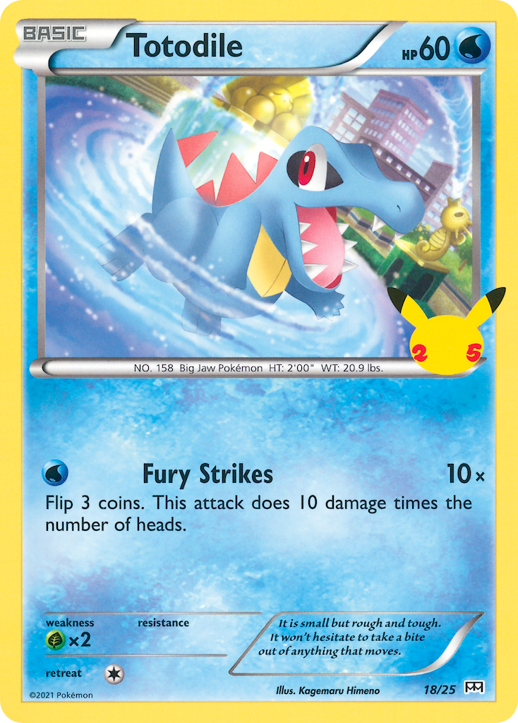 Totodile - 18/25 18/25 - McDonalds 25th Anniversary Promos