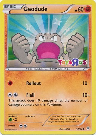Geodude - 43/83 (Toys R Us Promo) 43 - Miscellaneous Cards & Products Holofoil