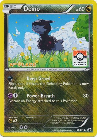 Deino - 97/113 (Pokemon League) [4th Place] - League & Championship Cards Reverse Holofoil