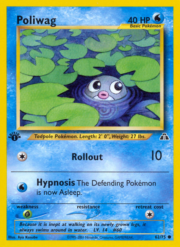 Poliwag 62/75 - Neo Discovery 1st Edition