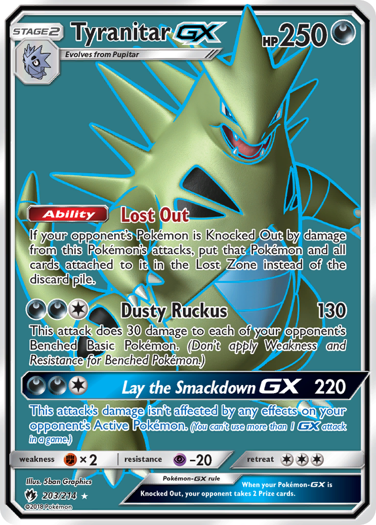 Tyranitar GX (Full Art)/214 - SM  Lost Thunder Holofoil