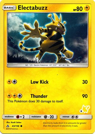 Electabuzz - 43/156 (#6 Pikachu Stamped) 43 - Battle Academy