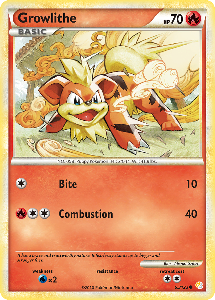 Growlithe 65/123 - HeartGold SoulSilver