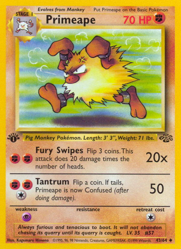 Primeape 43/64 - Jungle 1st Edition