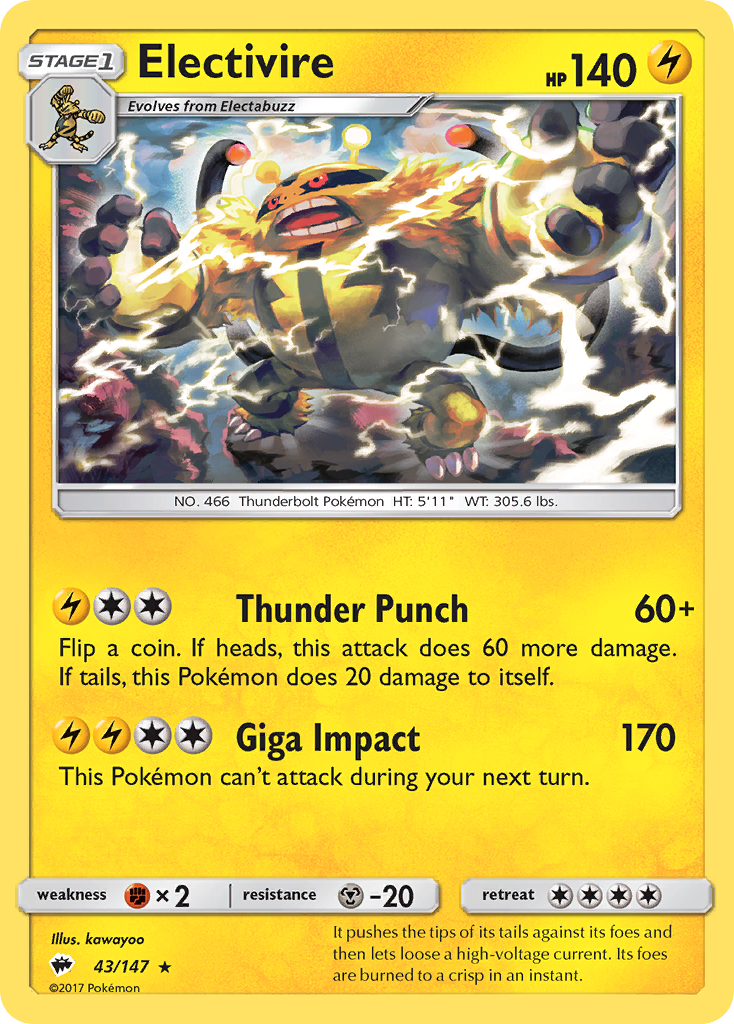 Electivire/147 - SM  Burning Shadows