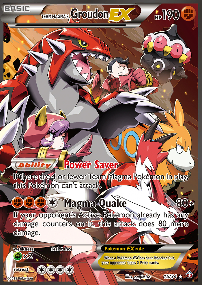 Team Magma's Groudon EX 15/34 - Double Crisis Holofoil