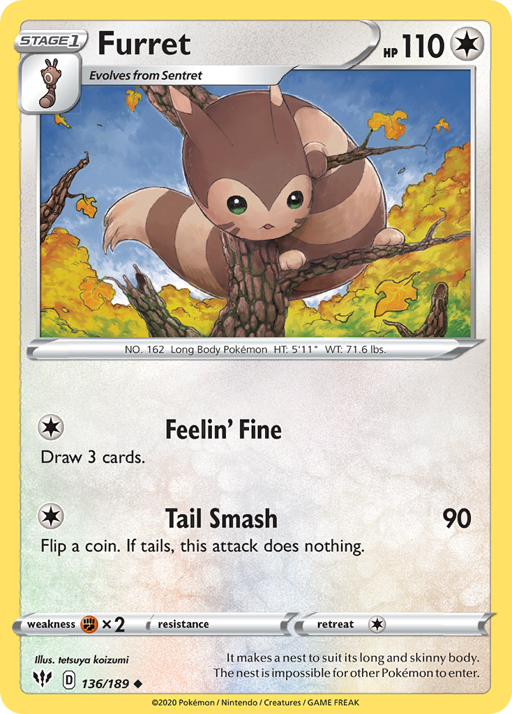 Furret 136/189 - SWSH03 Darkness Ablaze