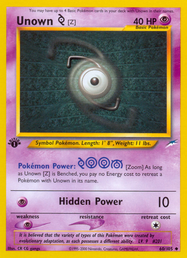 Unown [Z]/105 - Neo Destiny 1st Edition
