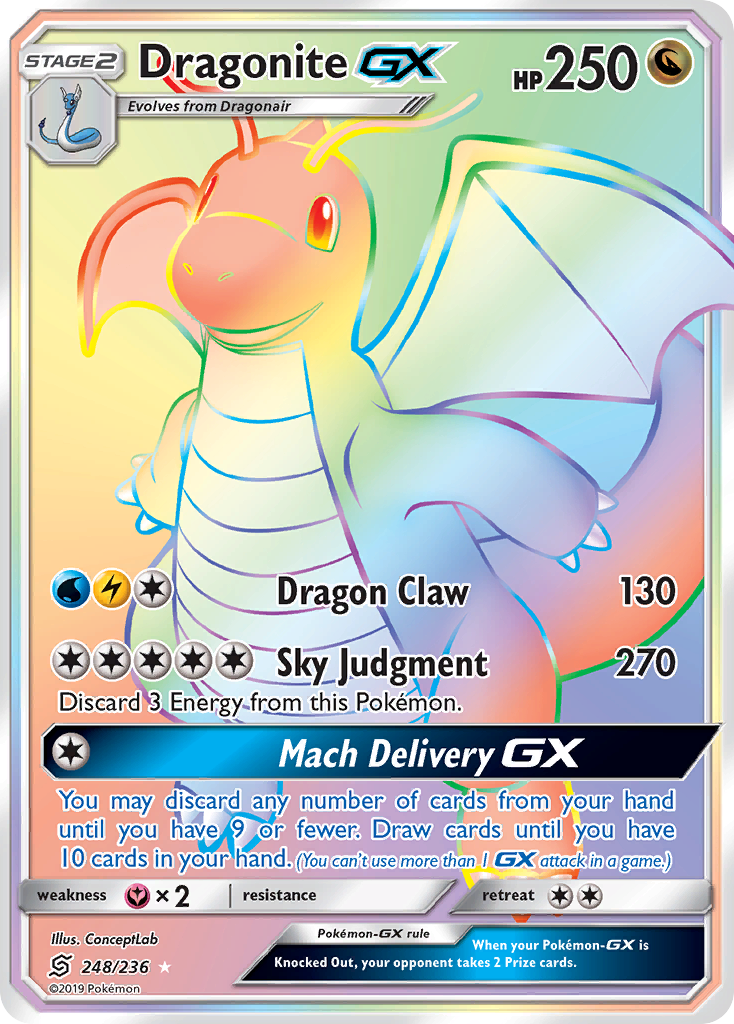 Dragonite GX (Secret)/236 - SM  Unified Minds Holofoil