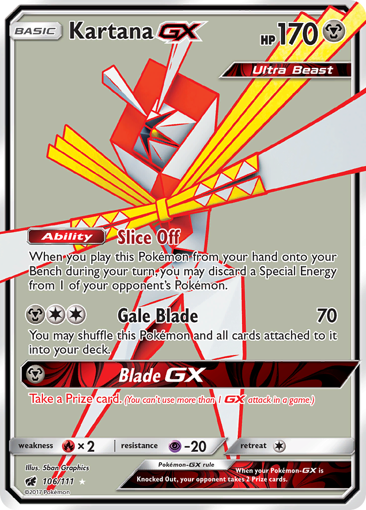 Kartana GX (Full Art) 106/111 - SM  Crimson Invasion Holofoil