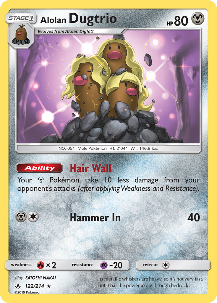 Alolan Dugtrio 122/214 - SM  Unbroken Bonds