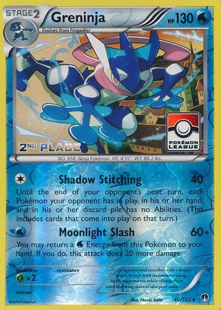 Greninja - 40/122 (League) [2nd Place] - League & Championship Cards Reverse Holofoil
