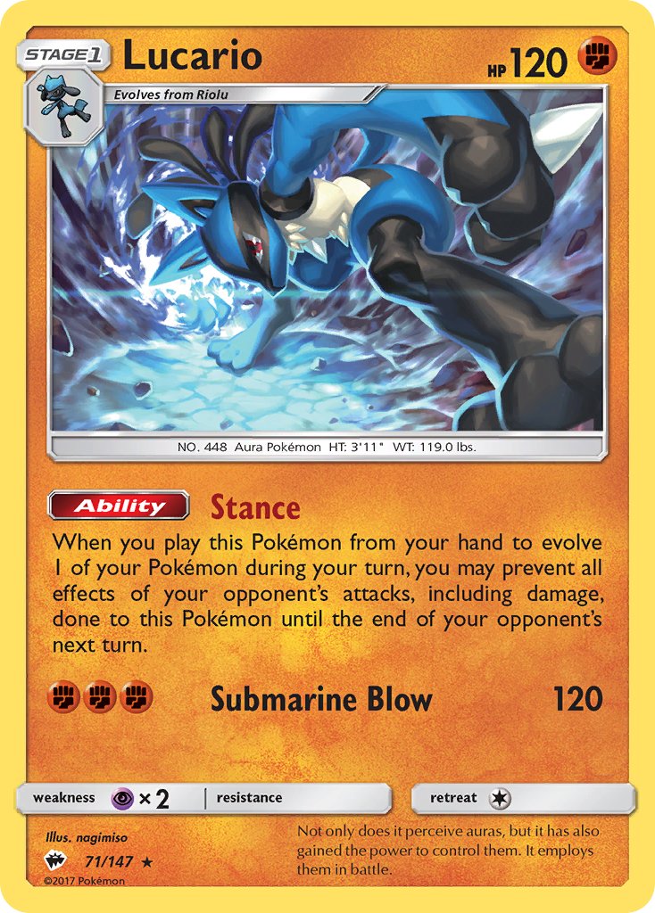Lucario (SM - Burning Shadows) - Deck Exclusives