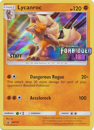 Lycanroc - SM118 (Prerelease) [Staff] - SM Promos Holofoil
