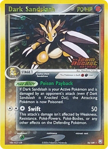 Dark Sandslash 18/109 - Team Rocket Returns Reverse Holofoil