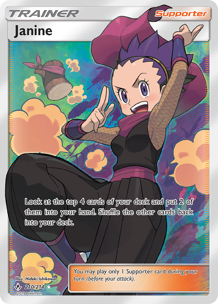 Janine (Full Art)/214 - SM  Unbroken Bonds Holofoil