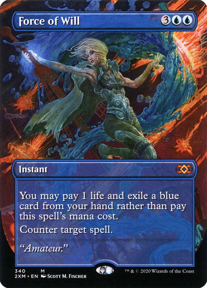 Force of Will (Borderless) (2XM-340) - Double Masters (Borderless)