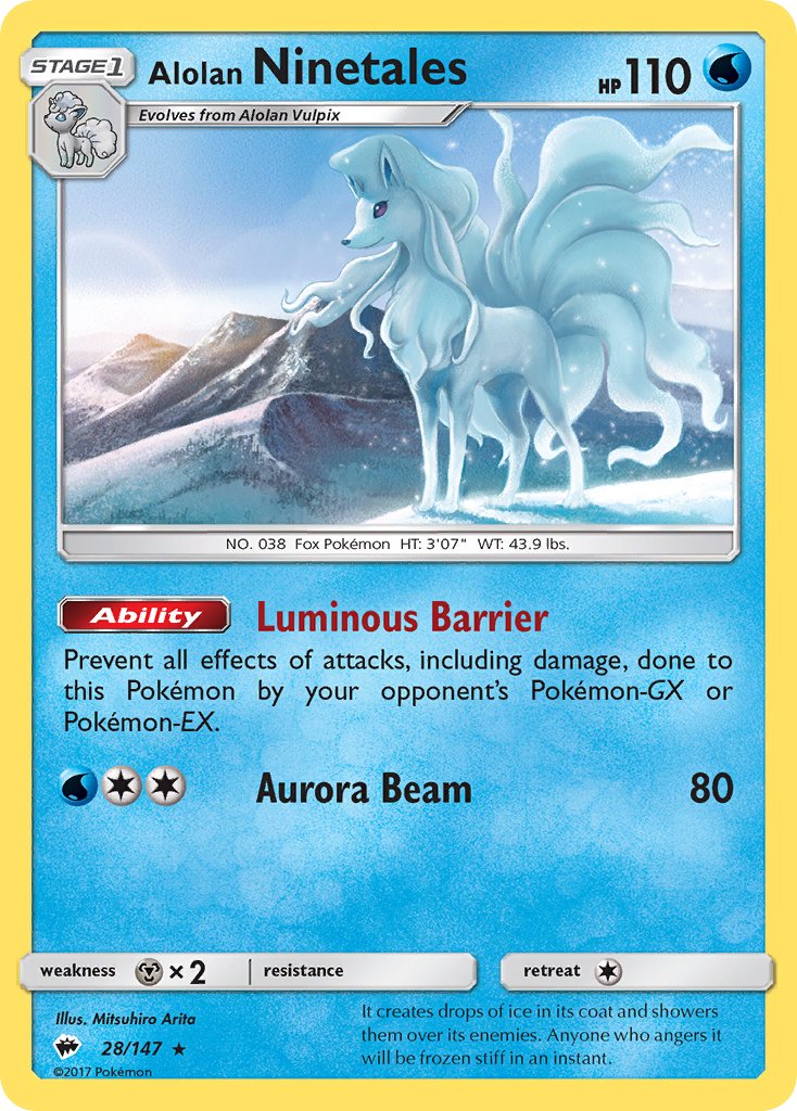 Alolan Ninetales - 28/147 (Cracked Ice Holo) 28 - Deck Exclusives Holofoil