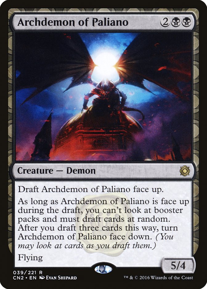 Archdemon of Paliano (CN2-039) - Conspiracy: Take the Crown: (draft)
