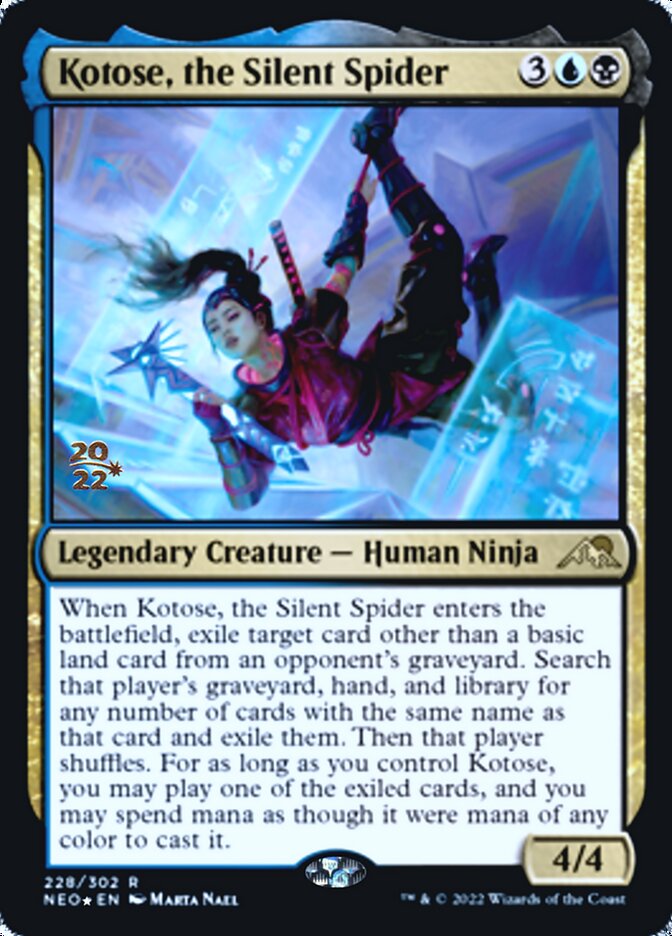 Kotose, the Silent Spider (PRE-228) - Kamigawa: Neon Dynasty Promos Foil