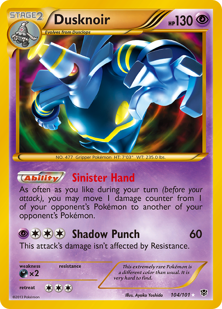 Dusknoir (104 Secret Rare)/101 - Plasma Blast Holofoil